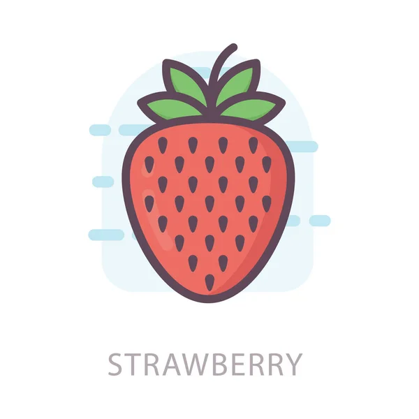 Strawberry Icon Flat Design — Stock Vector