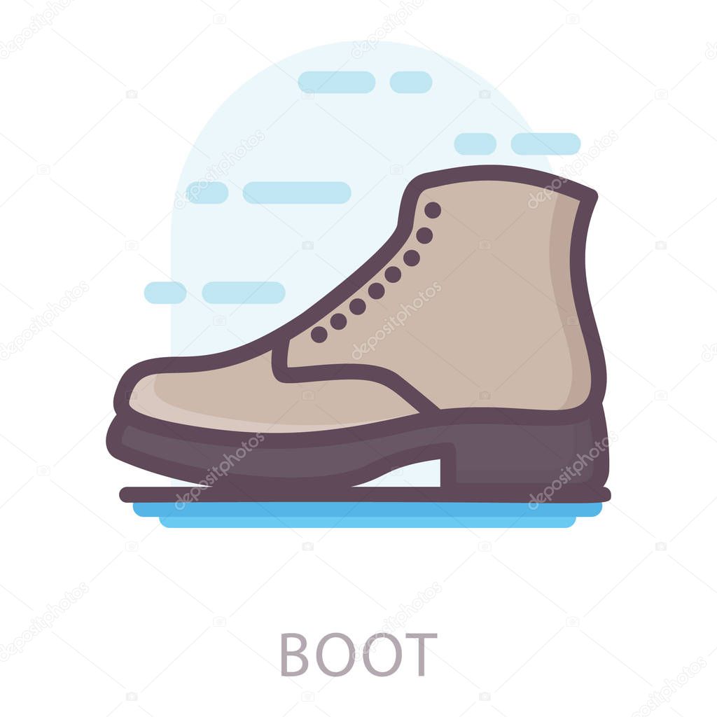 Boot icon in flat design.