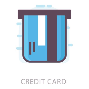 Kredi kartı düz simgesi 