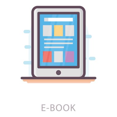 Düz tasarımda elektronik kitap vektörü 