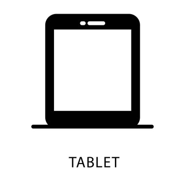 Tablet simgesinin katı vektör tasarımı.