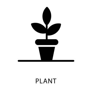 Saksı simgesinin glyph tasarımı.