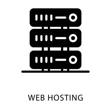 Dolgulu tasarımda veri sunucusu simgesi.