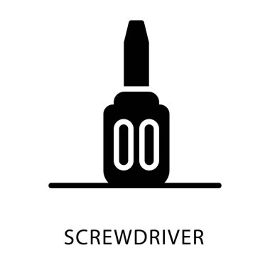 Dolgulu tasarımda tornavida simgesi.