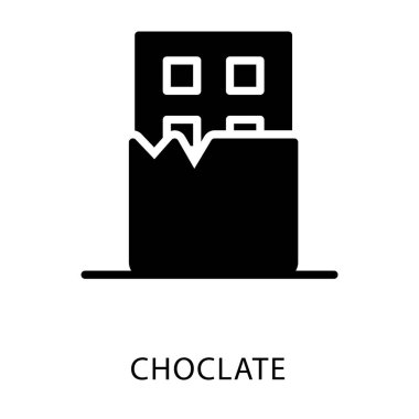 Çikolata bar glyph simge tasarımı 