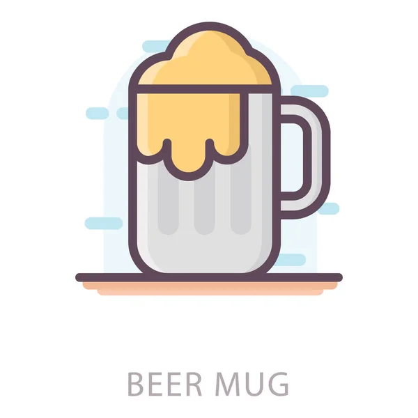 Taza Cerveza Icono Lleno Diseño — Archivo Imágenes Vectoriales