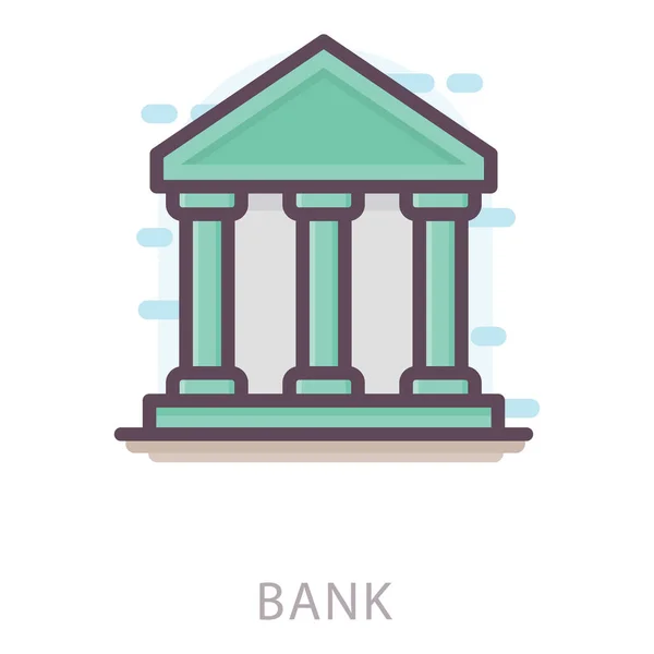 Επίπεδη Σχεδίαση Εικονιδίου Τράπεζας — Διανυσματικό Αρχείο
