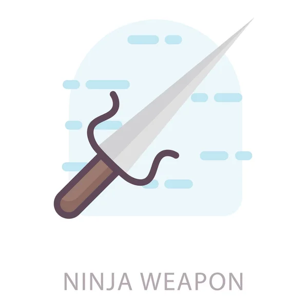 Ninja Wapen Icoon Plat Ontwerp — Stockvector