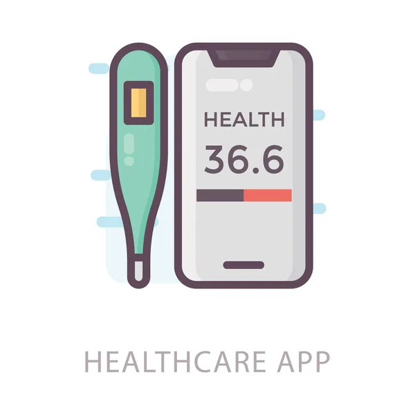 Healthcare App Icon Plat Ontwerp — Stockvector