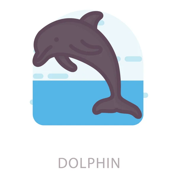 Delphin Ikone Flachen Design — Stockvektor