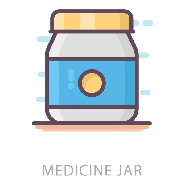 Flat Icon Medical Drugs Jar — Stock Vector