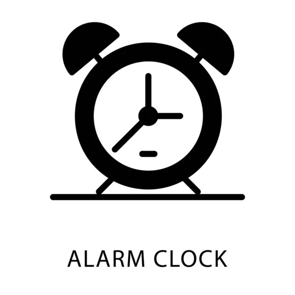 Reloj Despertador Diseño Sólido Vector — Vector de stock