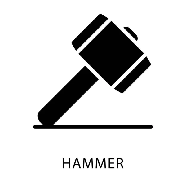 Bouw Hamer Vector Solide Ontwerp — Stockvector