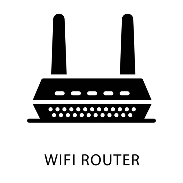 Vector Router Wifi Diseño Sólido — Archivo Imágenes Vectoriales