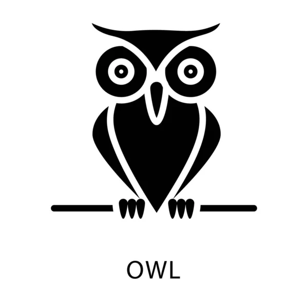 Icon Owl Animal Solid Design — Stock Vector