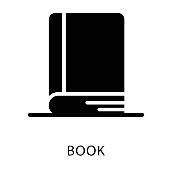 Icono Del Libro Diseño Glifo — Vector de stock