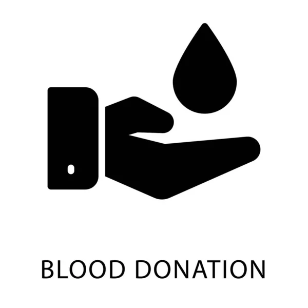 Icono Donación Sangre Vector Glifo — Vector de stock