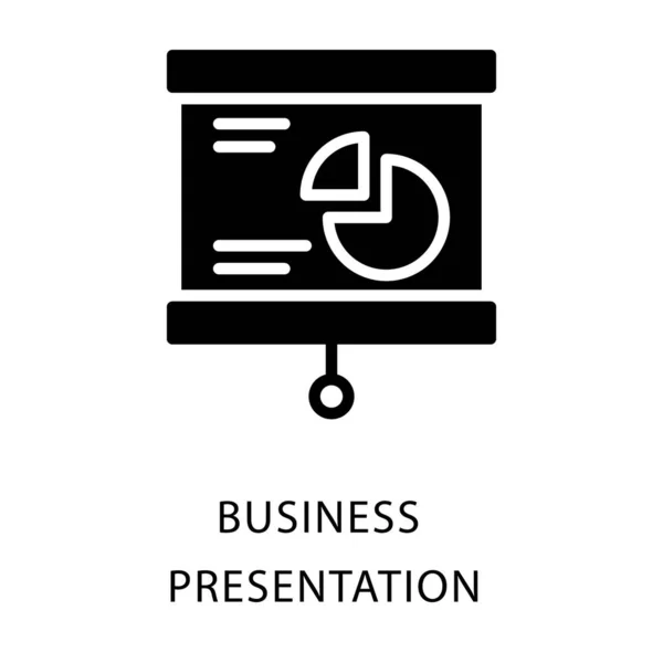 Glyph Design Business Presentation Icon — Stock Vector