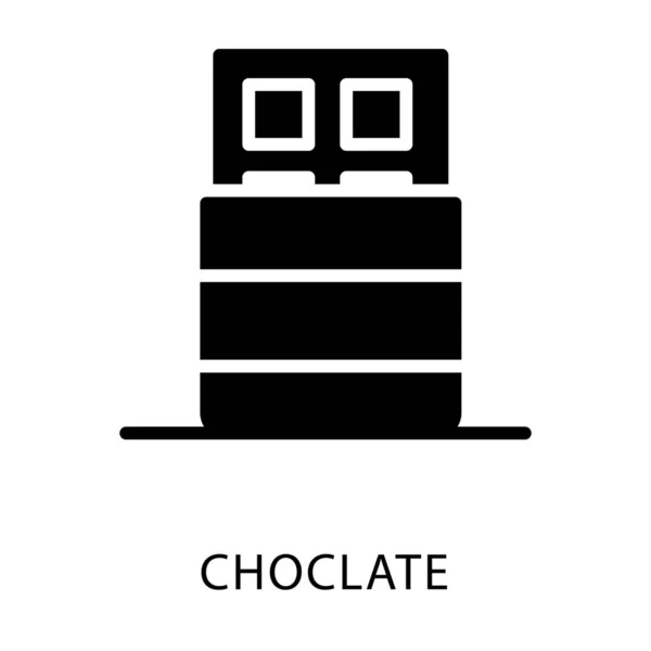 Glyphe Barre Chocolat Icône Design — Image vectorielle