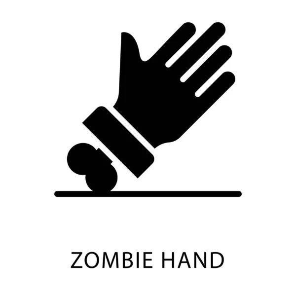 Symbol Des Zombie Hand Glyphen Designs — Stockvektor