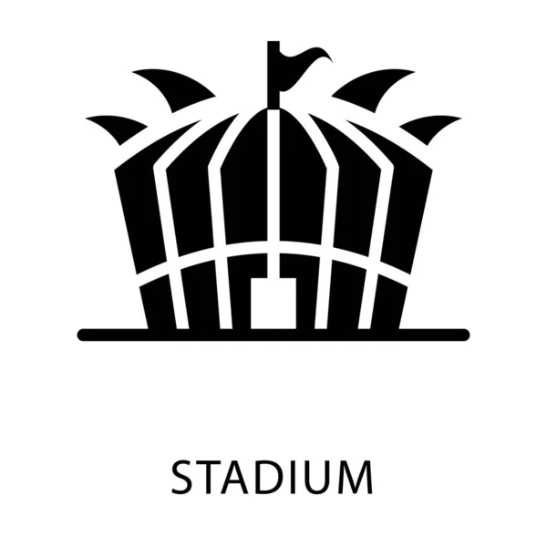 글리프 디자인의 경기장 픽토그램 — 스톡 벡터