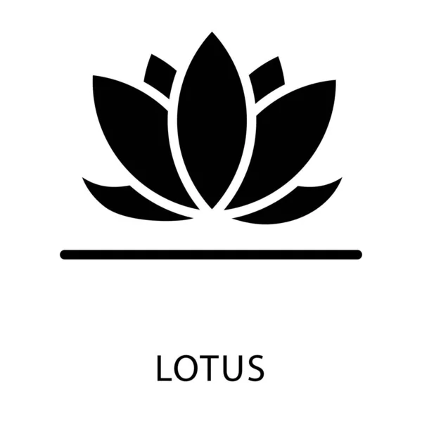 Solidna Ikona Projektu Kwiat Lotosu — Wektor stockowy