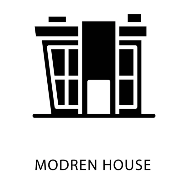 Moderno Vector Casa Diseño Sólido — Vector de stock