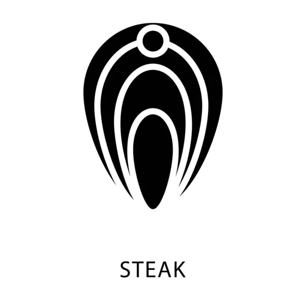 Icono Diseño Glifo Carne — Vector de stock