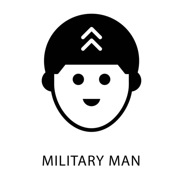 Icône Conception Glyphe Homme Militaire — Image vectorielle