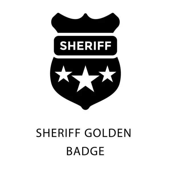 Icon Sheriff Jelvény Tömör Design — Stock Vector