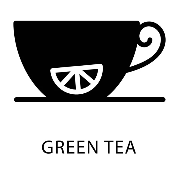 Teacup Ikona Projekt Wypełniony Wektor — Wektor stockowy
