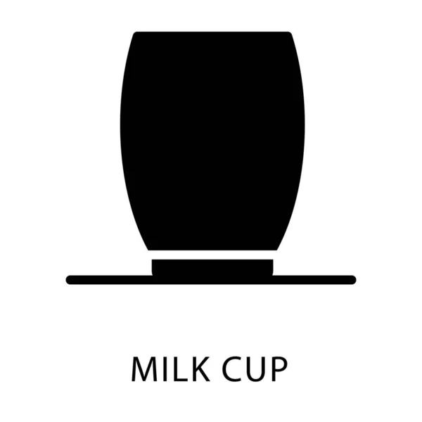 Melkglas Pictogram Gevuld Ontwerp — Stockvector