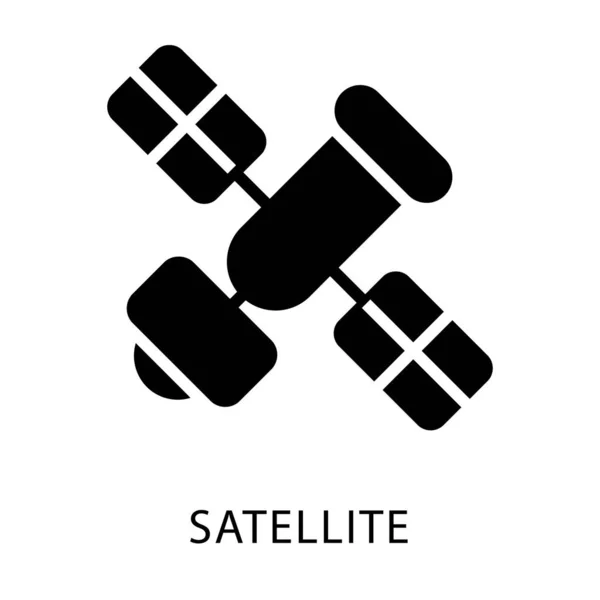 Satellit Ikon Glyph Design — Stock vektor