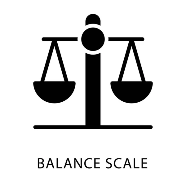 Balance Icône Échelle Dans Conception Glyphe — Image vectorielle