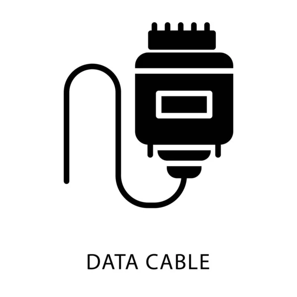 Usb Buchse Kabel Symbol Solidem Design — Stockvektor