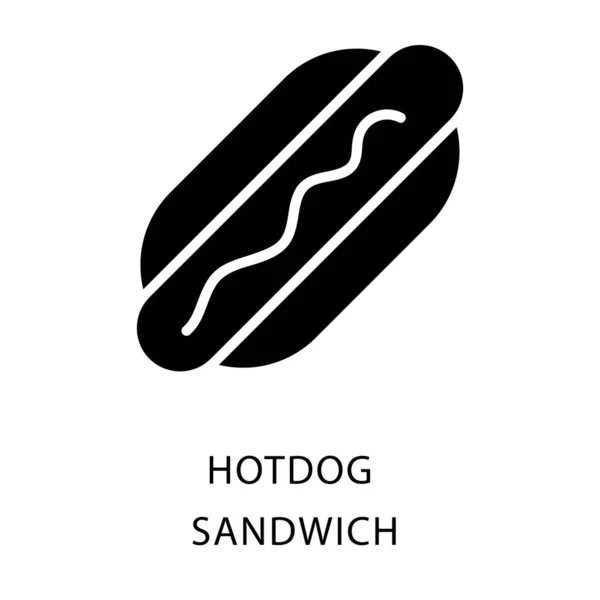 Hot Dog Sandwich Glyphen Symbol — Stockvektor