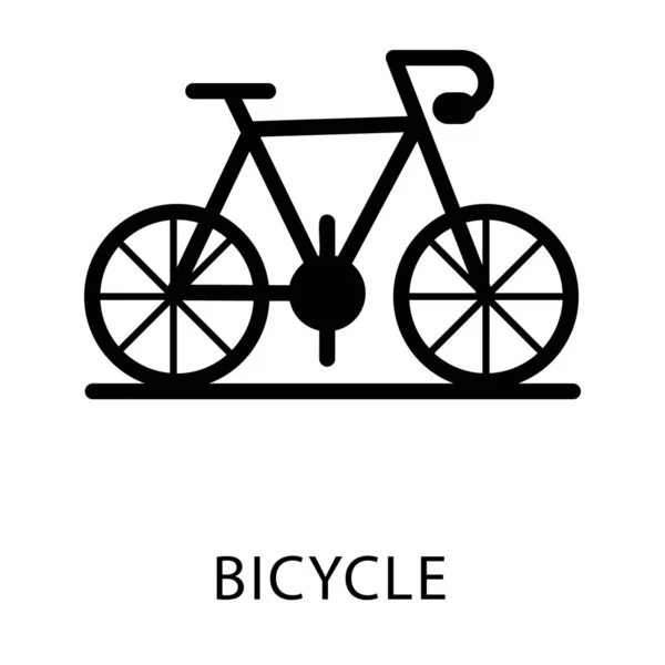 Bicycle Glyph Icon Vector Design — Stock Vector