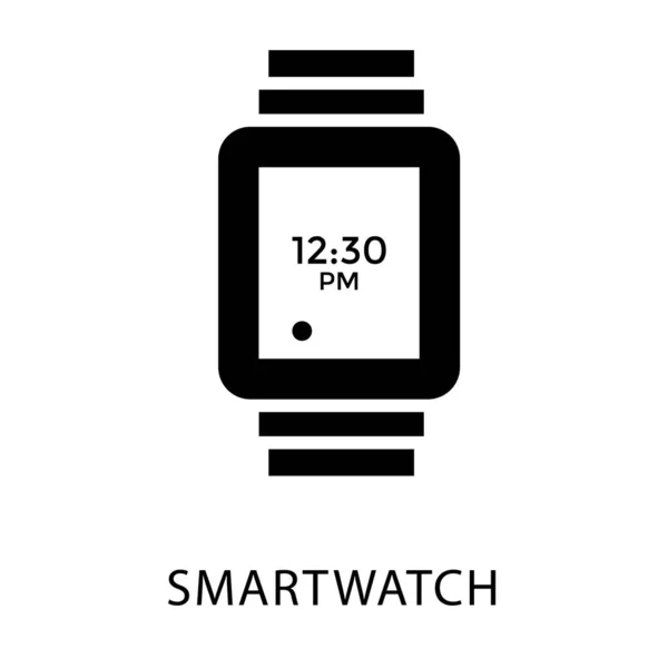 Icona Smartwatch Nella Progettazione Vettoriale Solida — Vettoriale Stock
