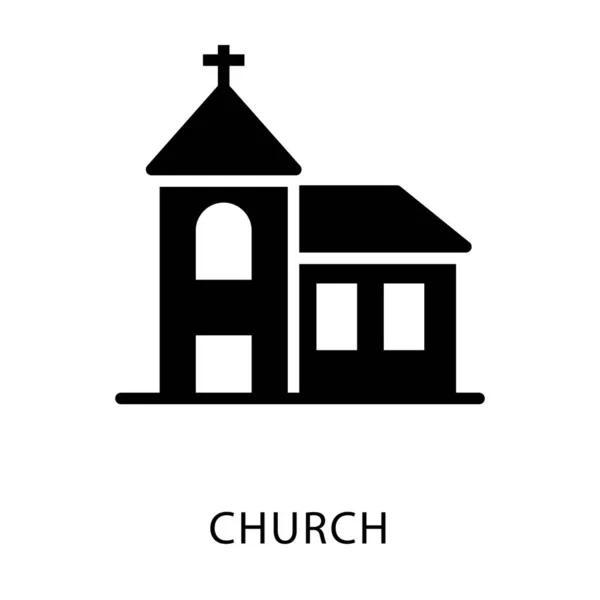 Icono Iglesia Diseño Sólido — Archivo Imágenes Vectoriales