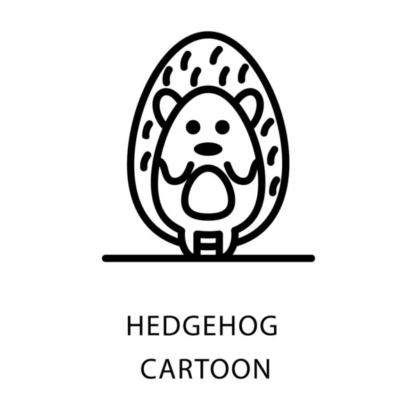 ヘッジホッグ漫画アイコンのラインデザイン — ストックベクタ