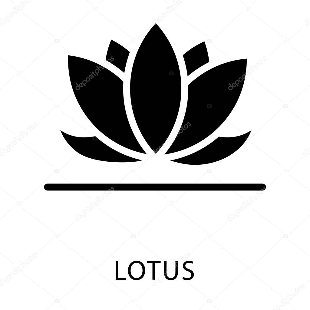 Solid design icon of lotus flower 