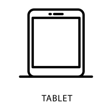 Tablet simgesinin hat vektör tasarımı.