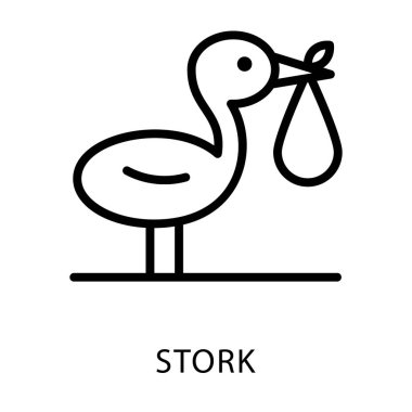 Leylek çizgi tasarımı simgesi.
