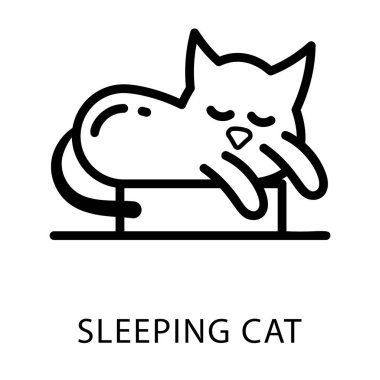 Kedi hayvan çizgi tasarımı simgesi.