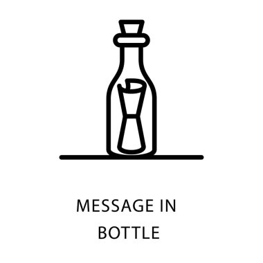 Şişe satırı tasarımında ileti simgesi.