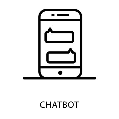 Cep telefonu sohbet simgesinin hat tasarımı.