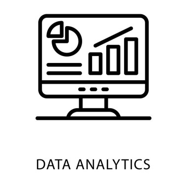 Veri analitiği simgesinin çizgi tasarımı.
