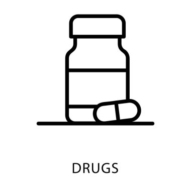 Tıbbi ilaçlar kavanoz satır simgesi