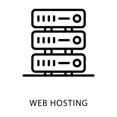 Satır tasarımında veri sunucusu simgesi.