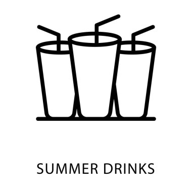 Çizgi tasarımında buz içeceği.